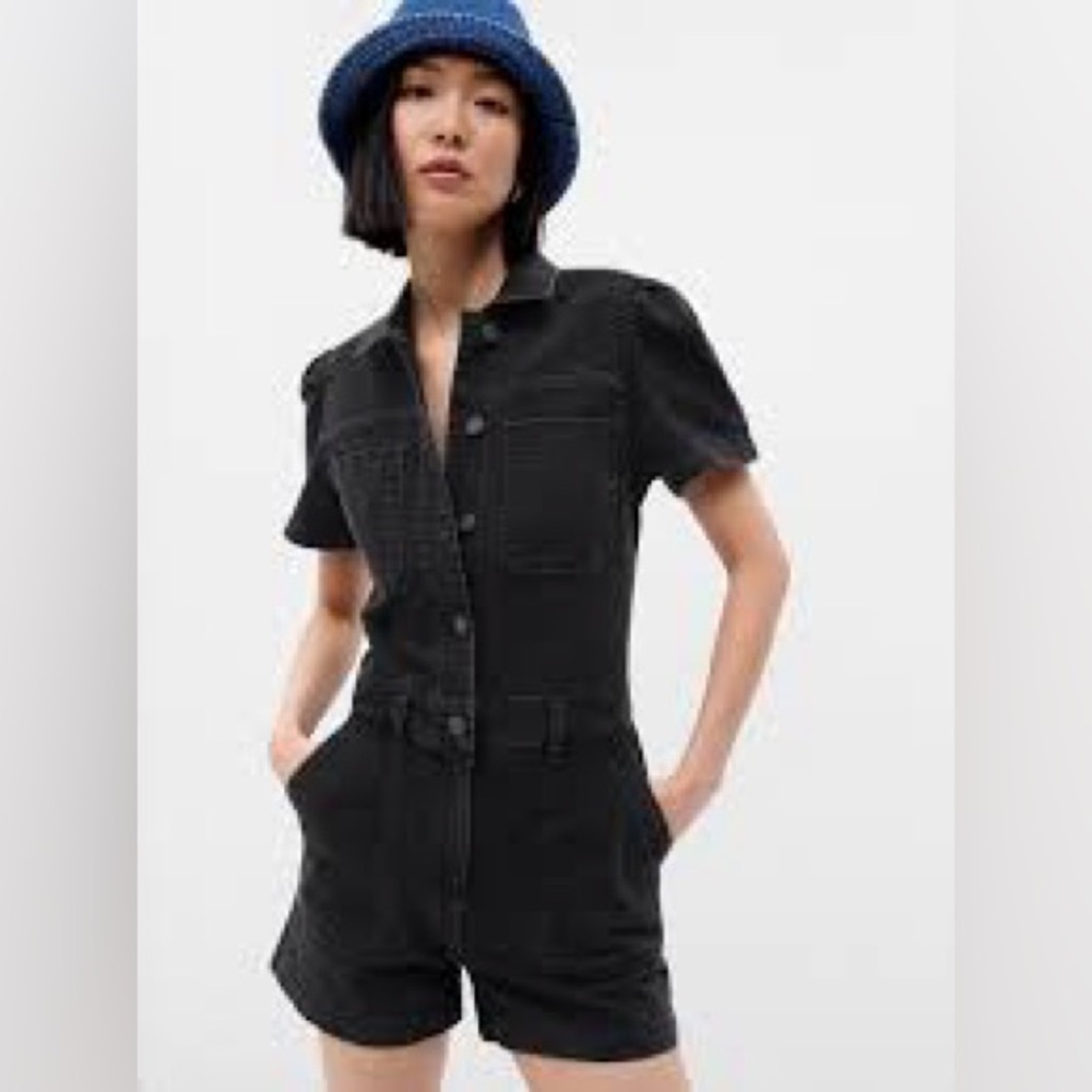 GAP Charcoal Denim Romper